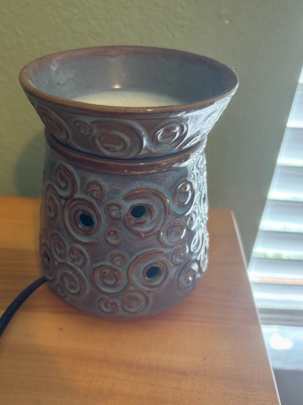 Artisan Wax Warmer in Grey/Brown and Turquoise